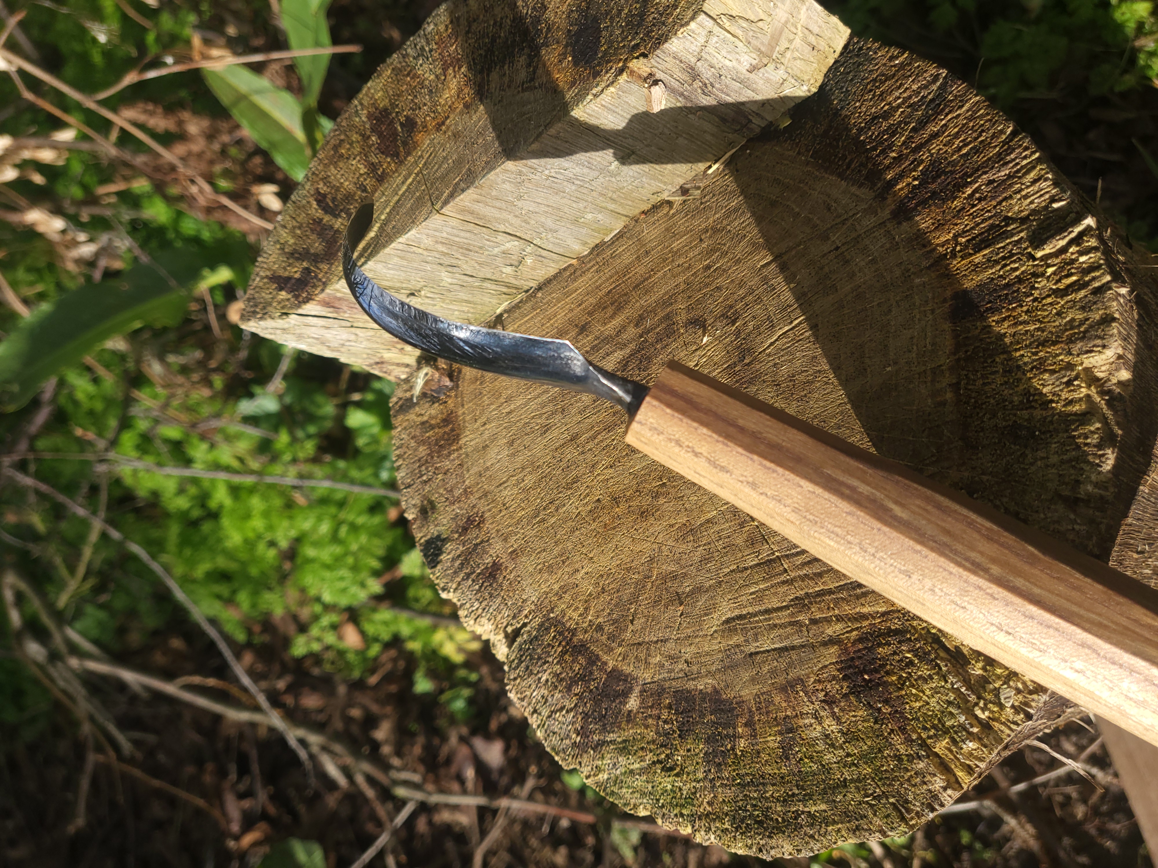 A hook carving knife